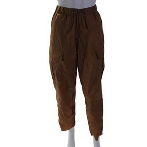 Riley Womens Camel Brown High Rise Pull On Straight Leg Cargo Pants Size XS